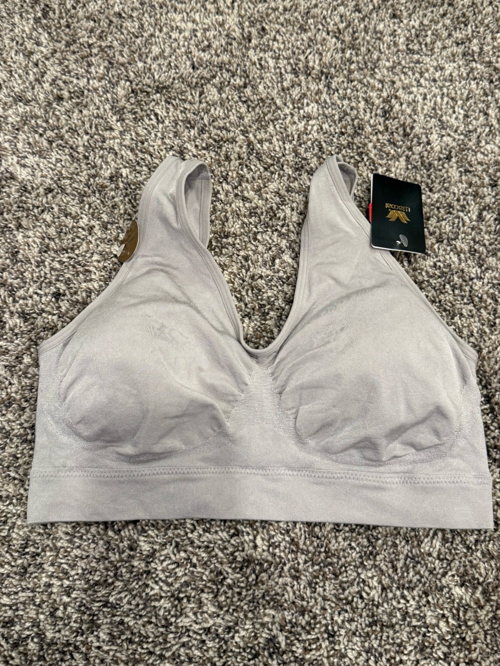 NWT Wacoal Seamless Comfort Wire Free Bra Gray Size 38 Soft Cup Everyday Bralett